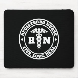 Registriert Nurse Live Liebe Heal Pocket Logo Rn Mousepad