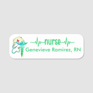 Registriert Nurse RN Abzeichen Green Aquamarin Ste Namensschild