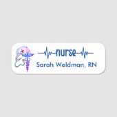 Registriert Nurse RN Abzeichen Navy Blue Stethosco Namensschild (Vorderseite)
