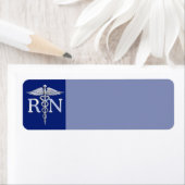 Registriert Nurse RN Caduceus auf Navy Blue (Insitu)