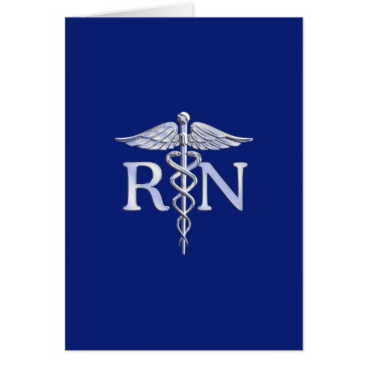 Registriert Nurse RN Caduceus auf Navy Blue (Vorne)