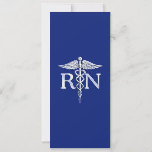 Registriert Nurse RN Caduceus auf Navy Blue