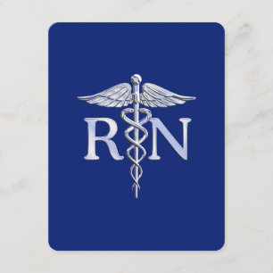 Registriert Nurse RN Caduceus auf Navy Blue Begleitkarte