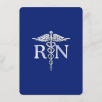 Registriert Nurse RN Caduceus auf Navy Blue