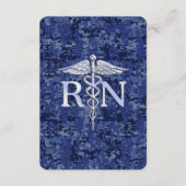 Registriert Nurse RN Caduceus auf Navy Blue Camouf Begleitkarte (Vorderseite)