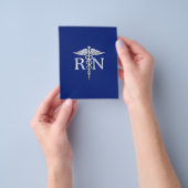 Registriert Nurse RN Caduceus auf Navy Blue Flyer (Gruppe)