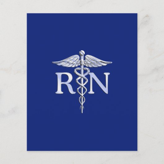 Registriert Nurse RN Caduceus auf Navy Blue Flyer (Vorne)