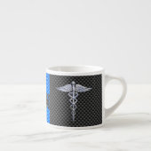 Registriert Nurse RN Caduceus Carbon Fibre Print Espressotasse (Rechts)