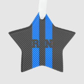 Registriert Nurse RN Caduceus Carbon Fibre Print Ornament (Rückseite)