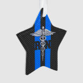 Registriert Nurse RN Caduceus Carbon Fibre Print Ornament (Vorderseite)