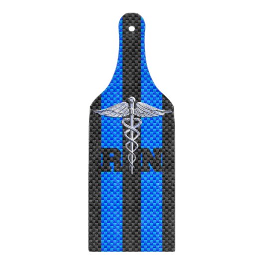 Registriert Nurse RN Caduceus Carbon Fibre Print Schneidebrett (Vorderseite)