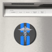 Registriert Nurse RN Caduceus Carbon Fibre Streife Magnet (In Situ (Geschirrspüler))