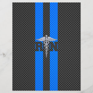 Registriert Nurse RN Caduceus Carbon Fibre Style