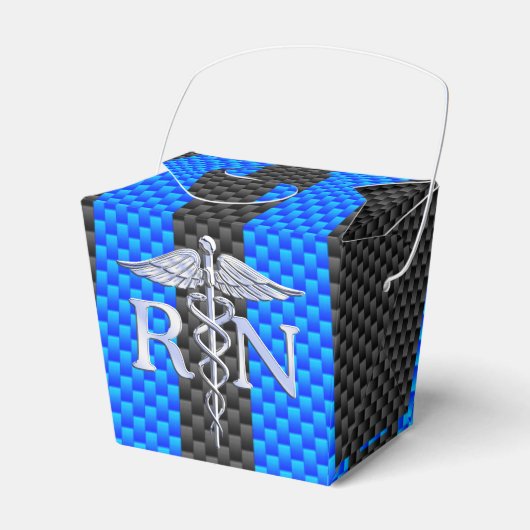Registriert Nurse RN Caduceus Carbon Fibre Style Geschenkschachtel (Vorderseite)