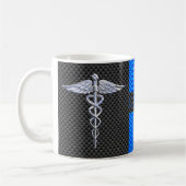 Registriert Nurse RN Caduceus Carbon Fibre Style Kaffeetasse (Links)