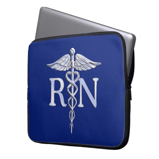 Registriert Nurse RN Caduceus Design Laptopschutzhülle (Vorderseite Links)