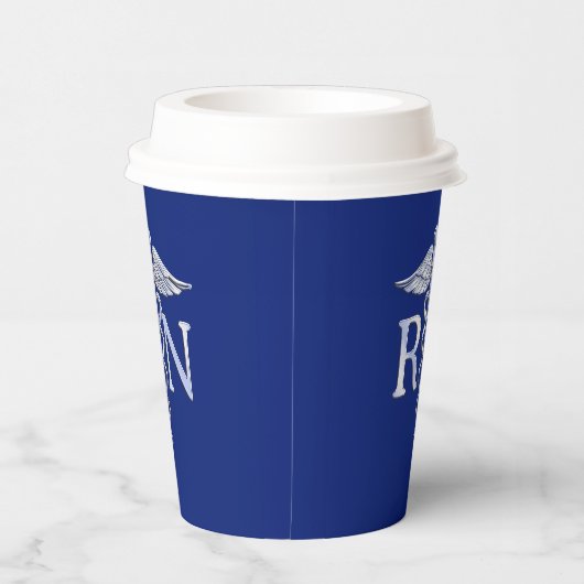 Registriert Nurse RN Caduceus Design Pappbecher (Rechts)