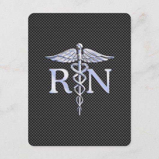 Registriert Nurse RN Caduceus Snakes Begleitkarte (Vorderseite)