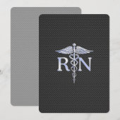 Registriert Nurse RN Caduceus Snakes Einladung (Vorne/Hinten)