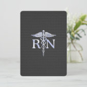 Registriert Nurse RN Caduceus Snakes Einladung (Stehend Vorderseite)