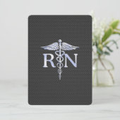 Registriert Nurse RN Caduceus Snakes Einladung (Stehend Vorderseite)