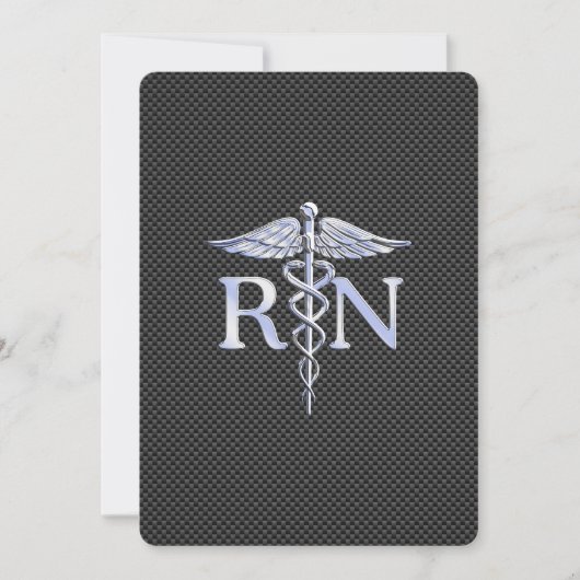 Registriert Nurse RN Caduceus Snakes Einladung (Vorderseite)