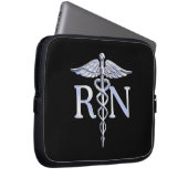 Registriert Nurse RN Caduceus Snakes Laptopschutzhülle (Vorne Rechts)