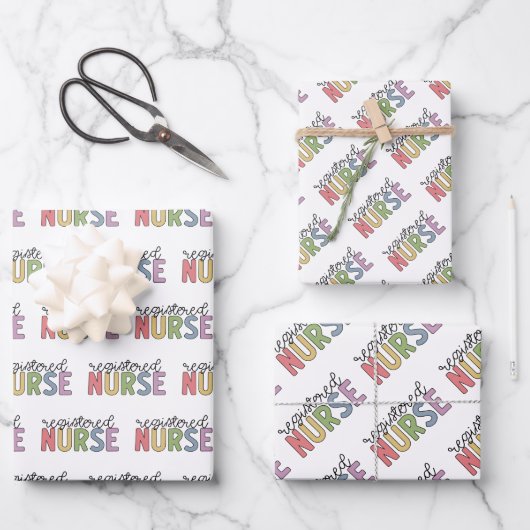 Registriert Nurse RN Nurse Abschluss Geschenkpapier Set (Vorderseite)