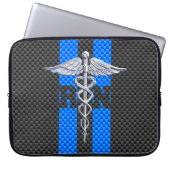 Registriert Nurse RN Silver Caduceus Laptopschutzhülle (Vorderseite)