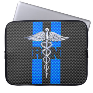 Registriert Nurse RN Silver Caduceus Laptopschutzhülle