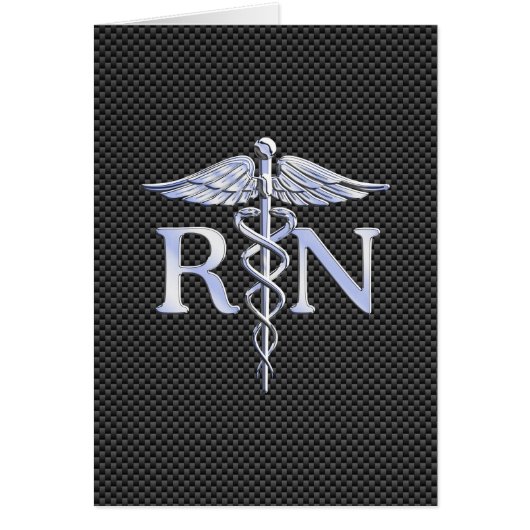 Registriert Nurse RN Silver Caduceus Snakes (Vorne)