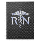Registriert Nurse RN Silver Caduceus Snakes Notizblock (Vorderseite)