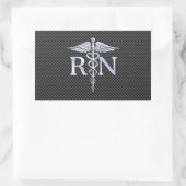 Registriert Nurse RN Silver Caduceus Snakes Rechteckiger Aufkleber (Tasche)
