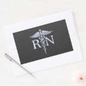 Registriert Nurse RN Silver Caduceus Snakes Rechteckiger Aufkleber (Umschlag)