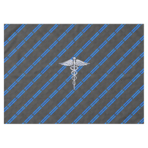 Registriert Nurse RN Silver Caduceus Tischdecke