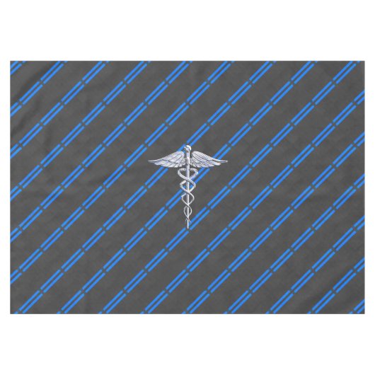 Registriert Nurse RN Silver Caduceus Tischdecke (Vorderseite (Horizontal))
