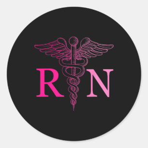 Registrierte Krankenpflege Rosa Rn Nursing Krawatt Runder Aufkleber