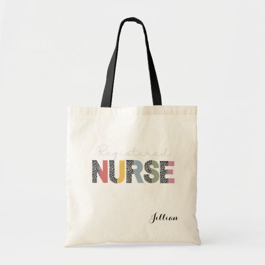 Registrierte Krankenpflegeleuchte Personalisiert Tragetasche (Vorne)