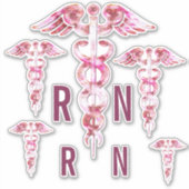 Registrierte Krankenpfleger RN Pink Caduceus Medic Aufkleber (Vorderseite)