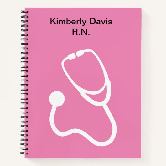 Registrierte Krankenpflegermonogramm Notizblock (Vorderseite)