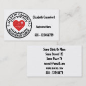 Registrierte Krankenschwester-Briefmarken-Herz ECG Visitenkarte (Vorne/Hinten)