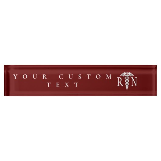 Registrierte Krankenschwester Caduceus Medical Mod Namensplakette (Vorderseite)