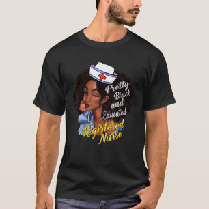 Registrierte Krankenschwester Hübsche Schwarze Und T-Shirt
