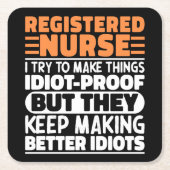 Registrierte Krankenschwester Ich versuche, Dinge  Rechteckiger Pappuntersetzer (Vorderseite)