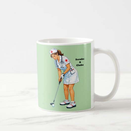 Registrierte Krankenschwester in Uniform beim Golf Kaffeetasse (Rechts)