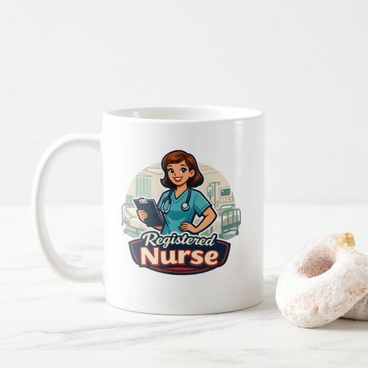Registrierte Krankenschwester Kaffeetasse (Mit Donut)