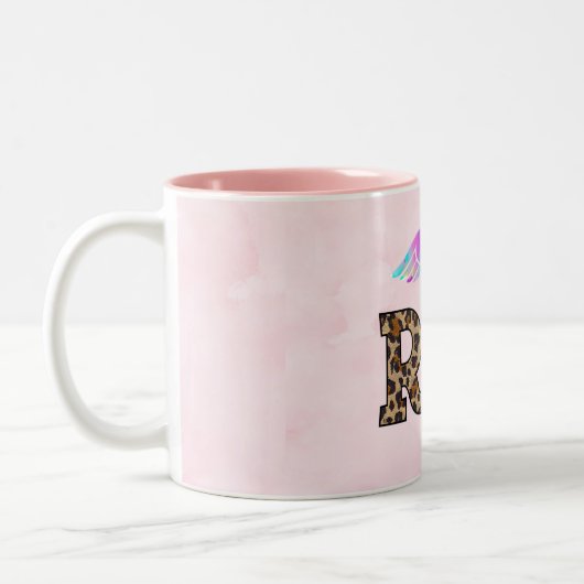 Registrierte Krankenschwester Leopard Print Zweifarbige Tasse (Links)