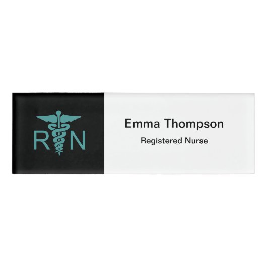 Registrierte Krankenschwester Moderne einfache med Namenschild (Vorderseite)