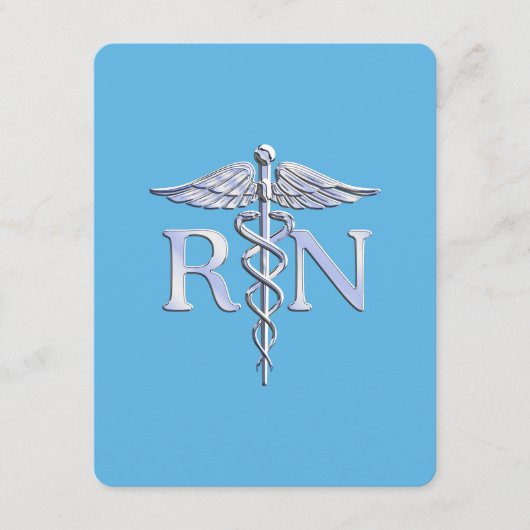 Registrierte Krankenschwester RN Caduceus auf Baby Begleitkarte (Vorderseite)