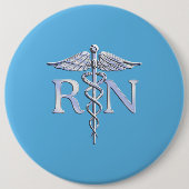 Registrierte Krankenschwester RN Caduceus auf Baby Button (Vorderseite)